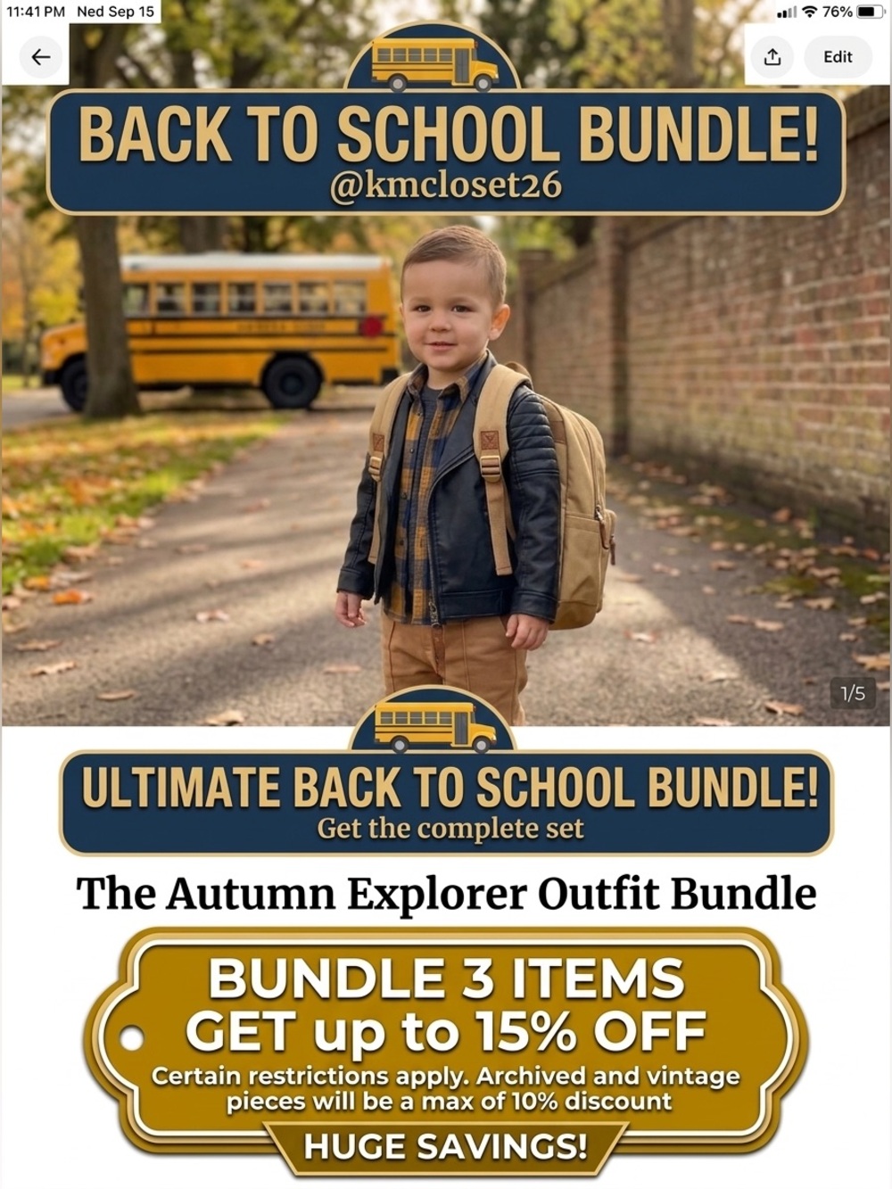 🎒✨ Back to School at @kmcloset26 | Bundle 3+ Items Get up to 15% OFF ✨🎒